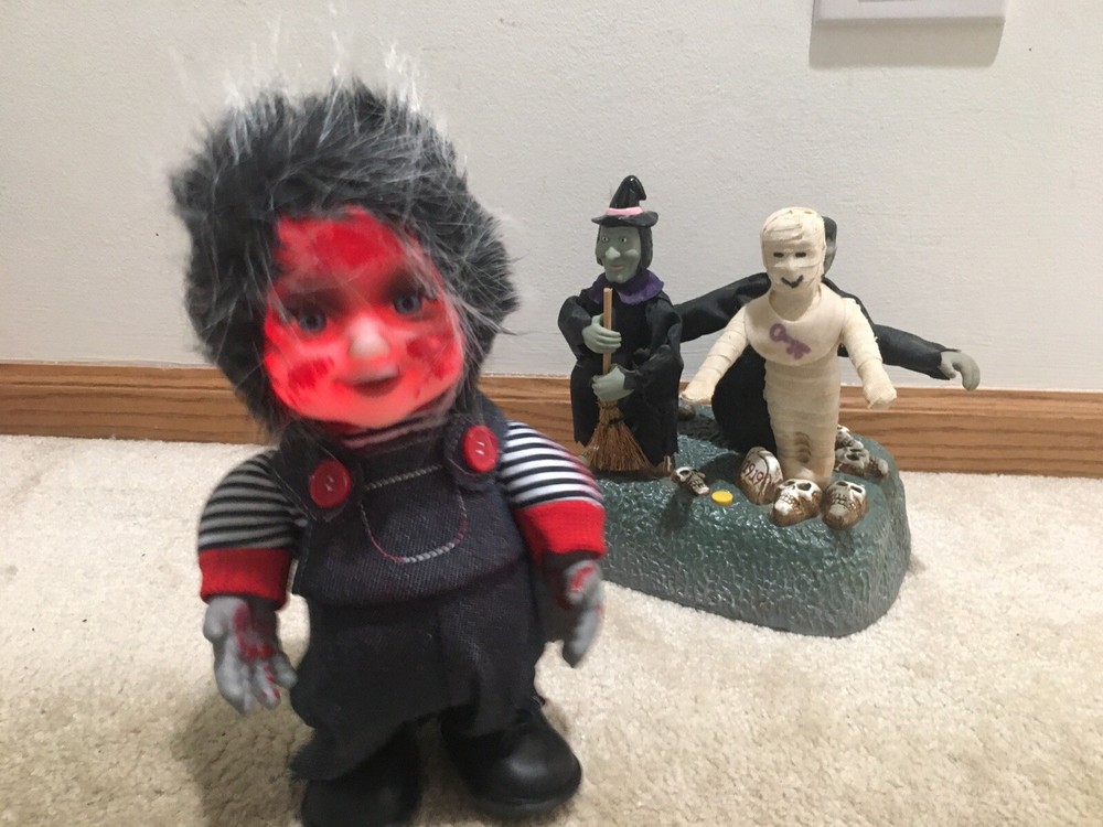 1997 Gemmy Animated Singing & Dancing Monster Mash Trio Halloween Figures