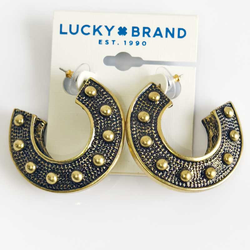 Lucky Brand Boho Heavy Hoop Earrings for Women Retro Party Vacation Jewelry Gift