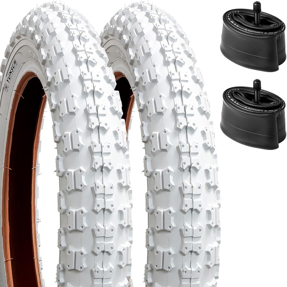 2-Pcs 12.5'' Tubes & Tires Set for Road and Mountain Bikes - Exceptional Grip