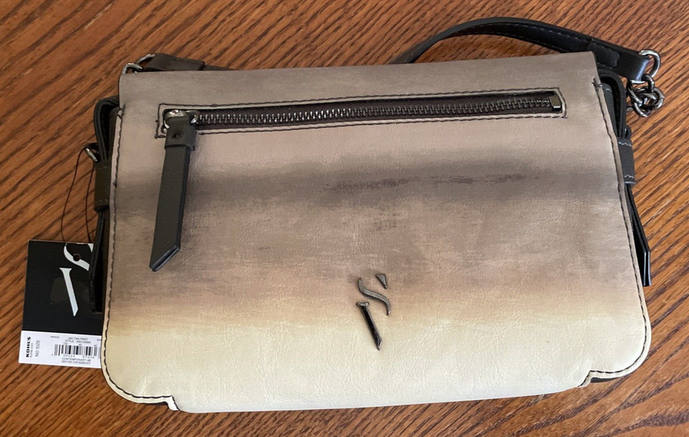 Simply Vera Wang Sintra Crossbody Bag Handbag Purse - Ombre Beige Gray  NWT New
