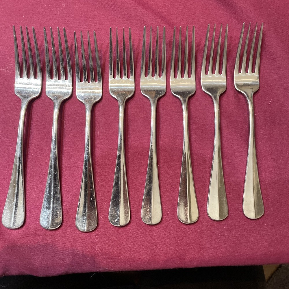 8 dinner forks Wallace Baguette 18/10 Stainless