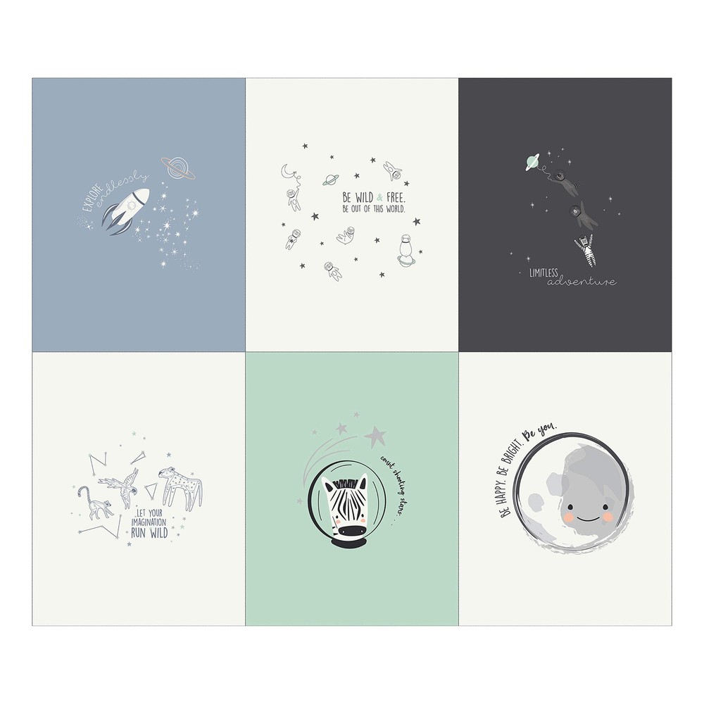 Stargazer Astromagical White Art Gallery Panel Fabric