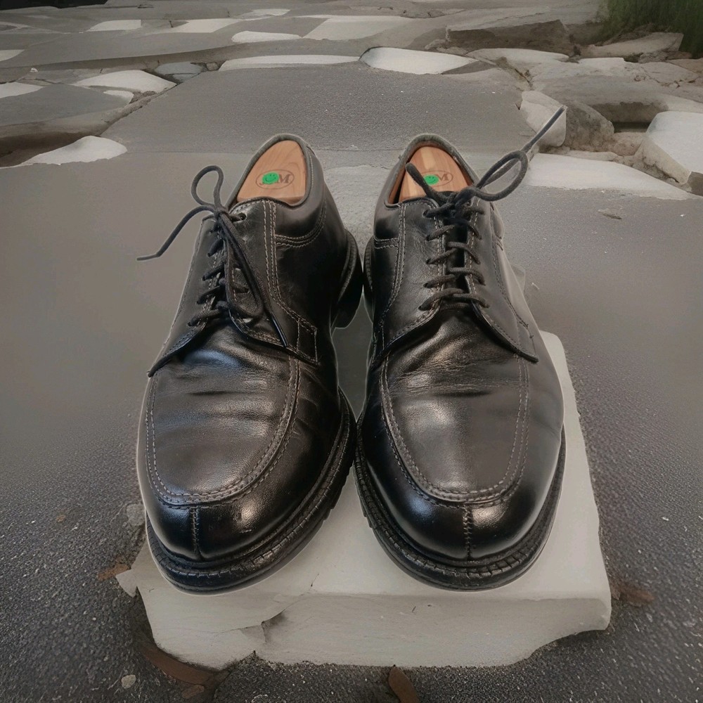 Allen Edmonds Wilbert  Black Leather Split Toe Derby Rubber Sole Sz 11.5EEE