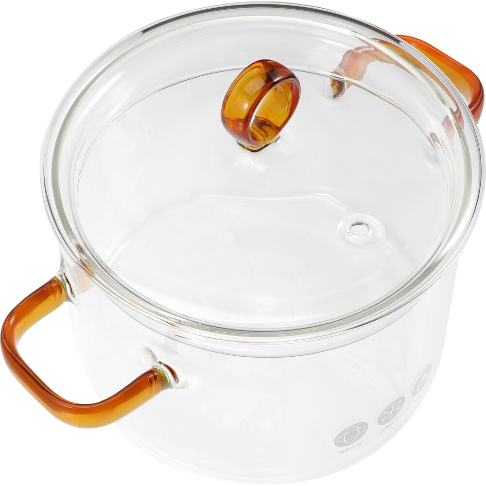 Clear Soup Pot Cooking Pan Glass Instant Noodle Easy to Clean