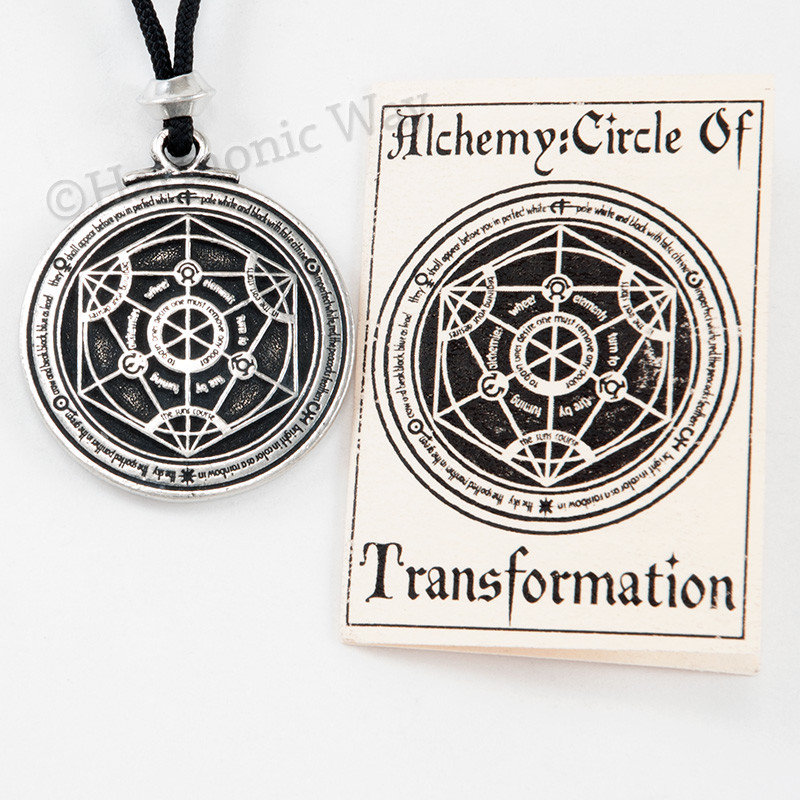 ALCHEMICAL Necklace Magic of Alchemy Circle Transformation Pendant