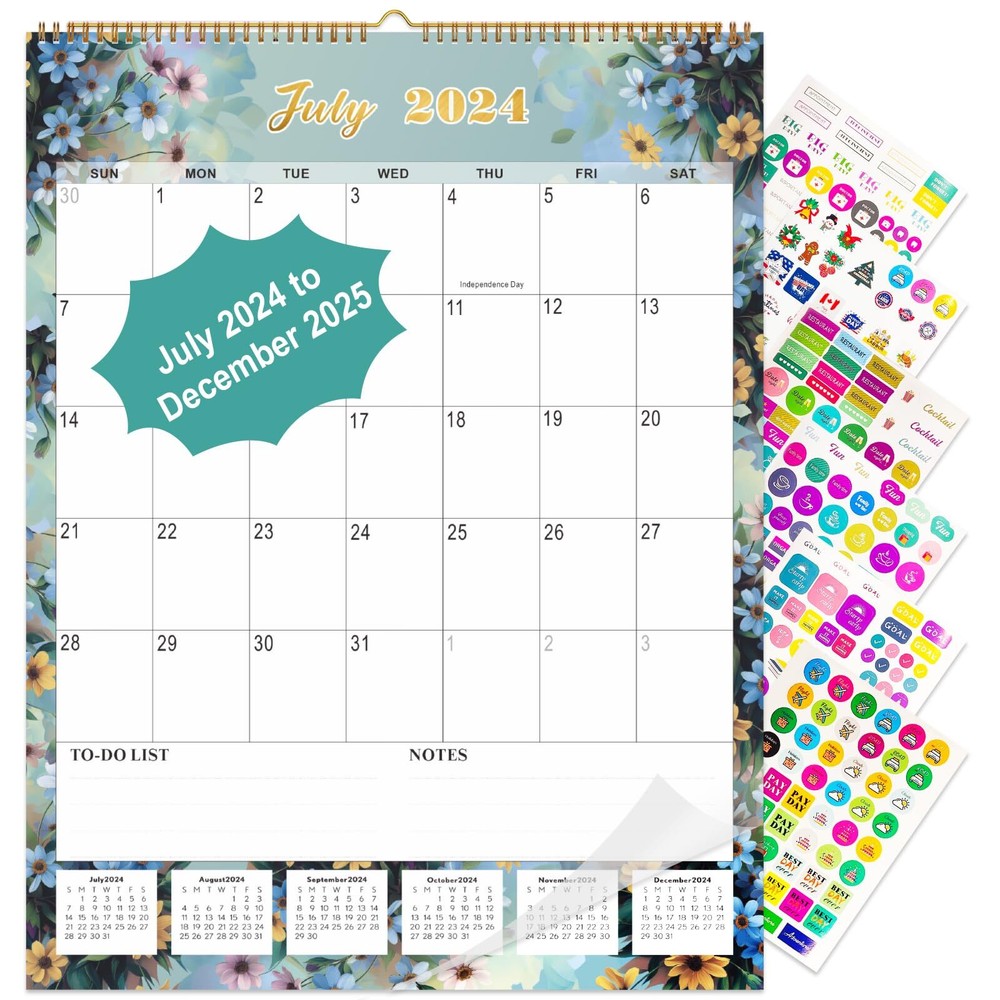 Gannyfer 2025 Wall Calendar Wall Calendar 2024-2025 - 18 months Large Wall Ca...