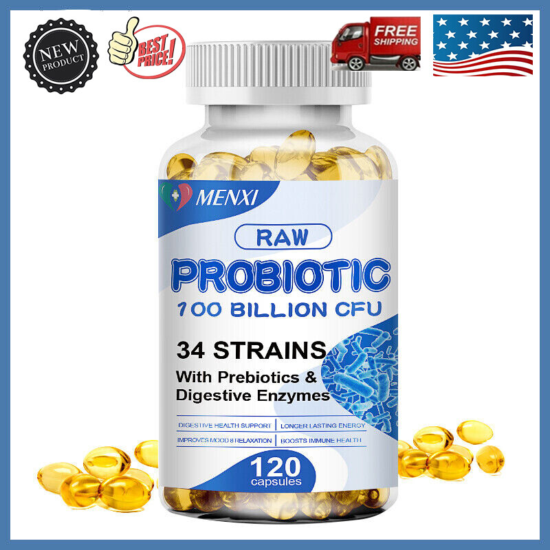 120 Caps Probiotics 100 Billion CFU Potency Digestive Immune Health Supplement