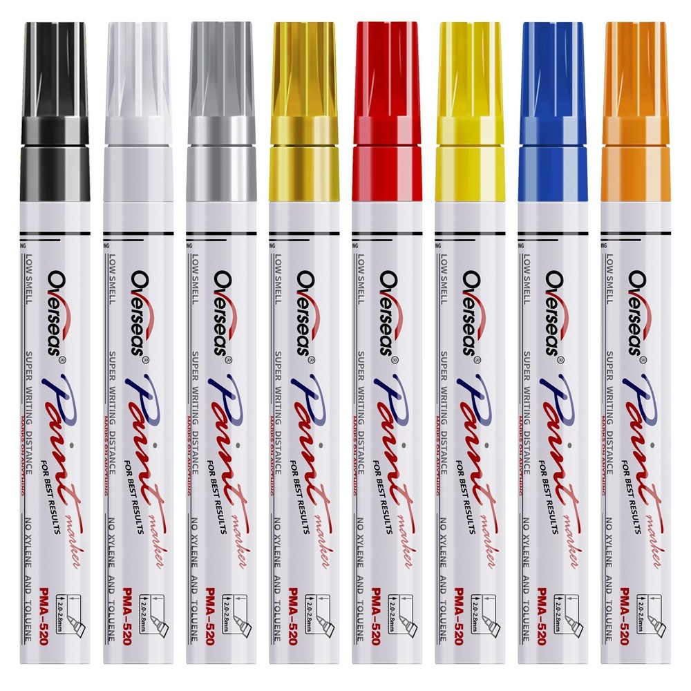8-Color Oil-Based Paint Marker Set for Permanent Art & Crafts