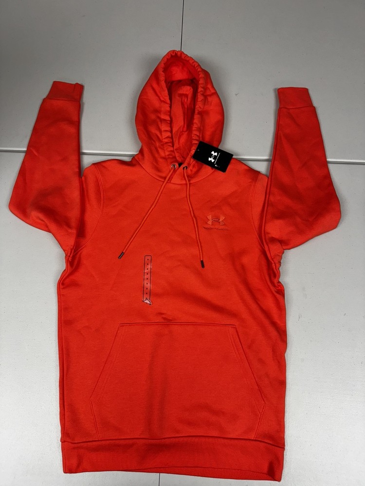 Under Armour UA Men's Icon Fleece Hoodie Orange Pick Size NWT $60