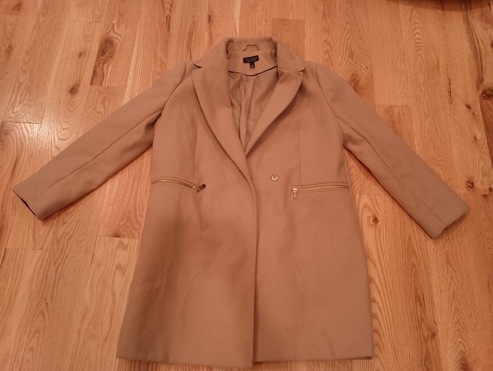 Topshop Womens Classic Camel Coat Stylish Winter Essential