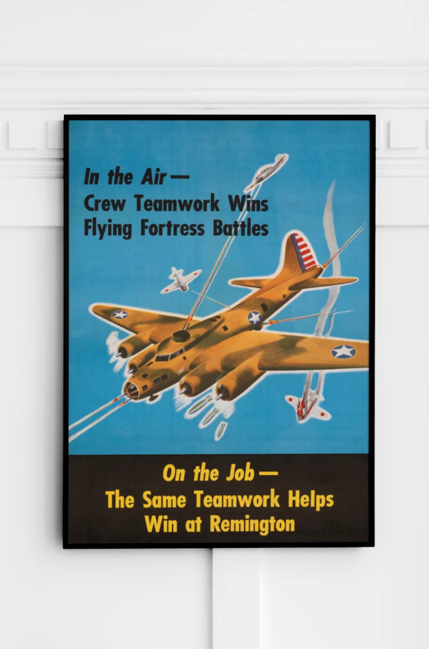 1942 WWII Boeing B-17E Flying Fortress Propaganda Poster