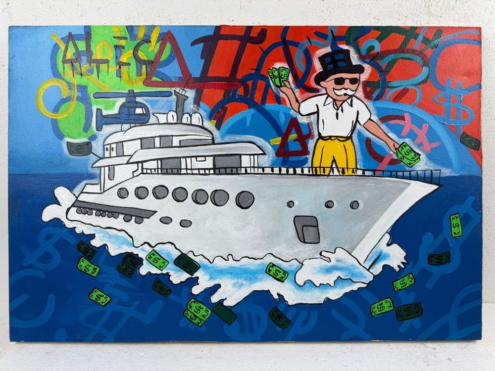 Alec Monopoly Oil On Canvas (Handmade) signed and stamped