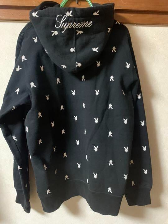 Supreme 2015 Playboy Bunny Hoodie Pullover Sweatshirt Black M F/S