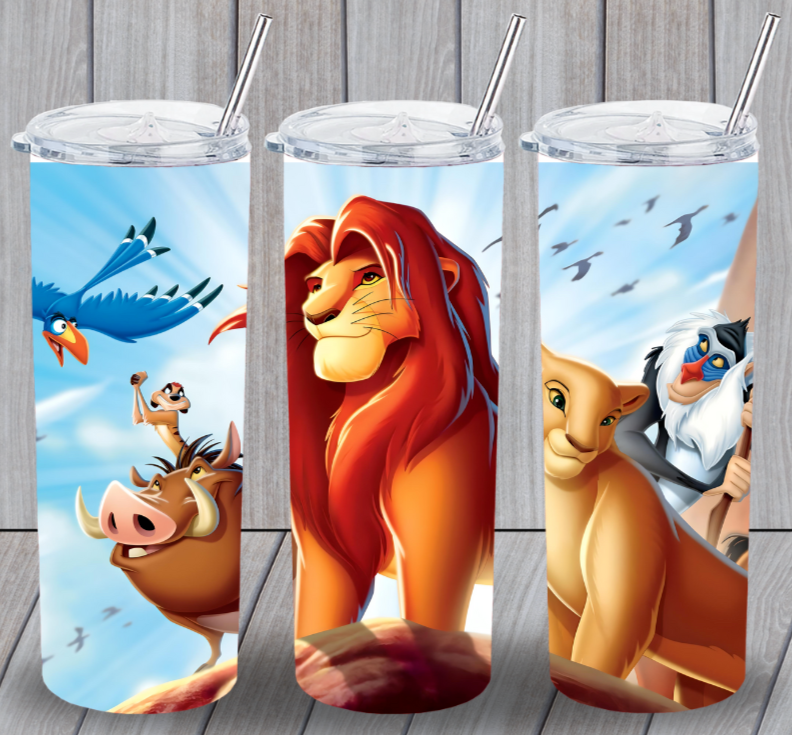 Lion King Inspired #1 Multicolor 20oz Insulated Tumbler With Box Lid Straw New