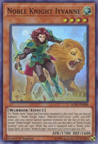 1x Noble Knight Iyvanne SOFU-EN088 Super Rare 1st Edition NM English Yugioh Card