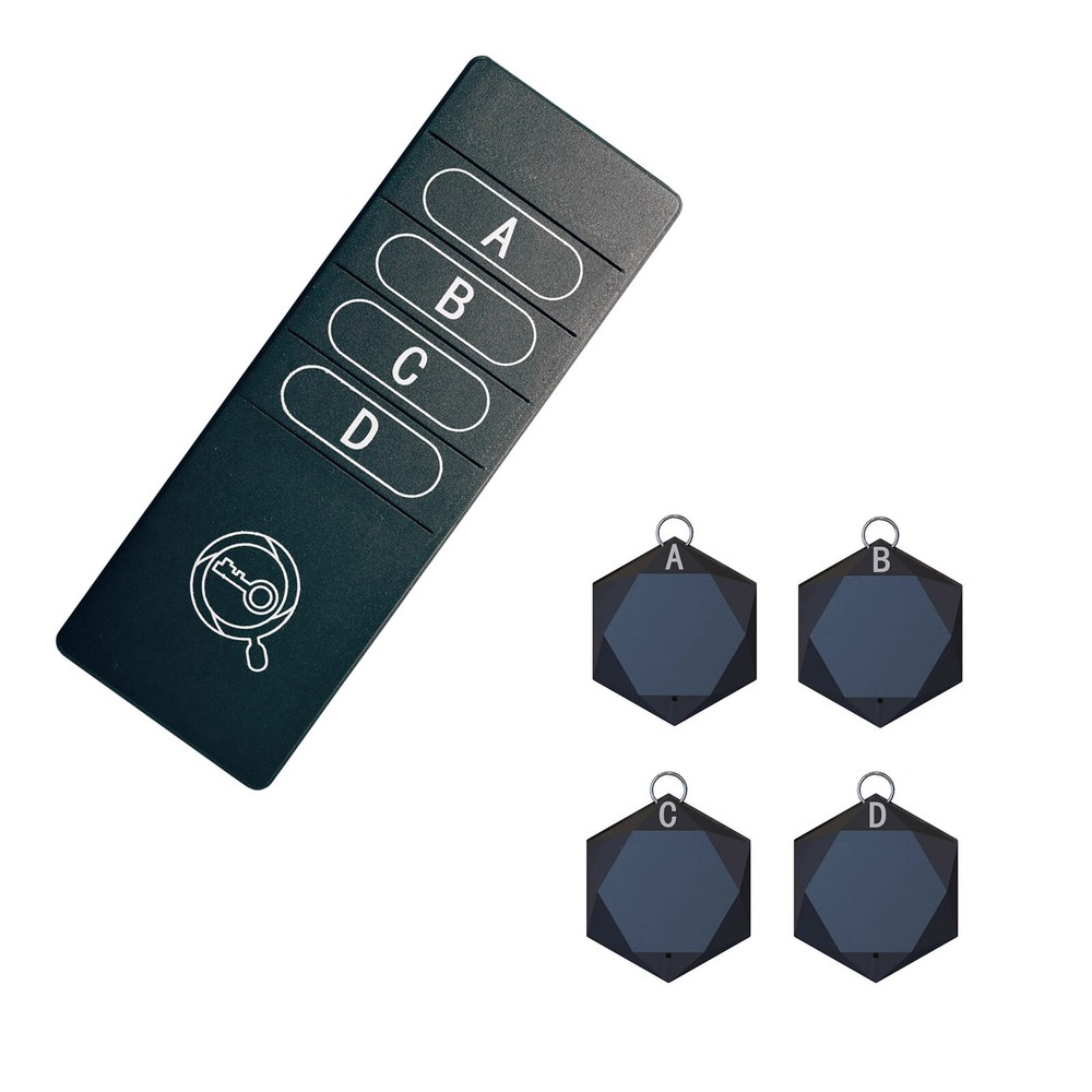 4-in-1 Wireless Key Finder with 75-80db Alarm for Wallet & Item Tracking