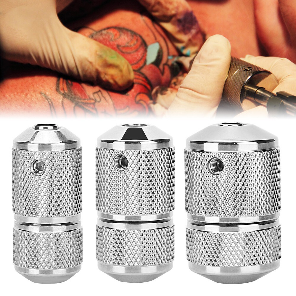 Pro Self-Locking Stainless Steel Tattoo Machine Grip Tattoo   Handle Accessory I