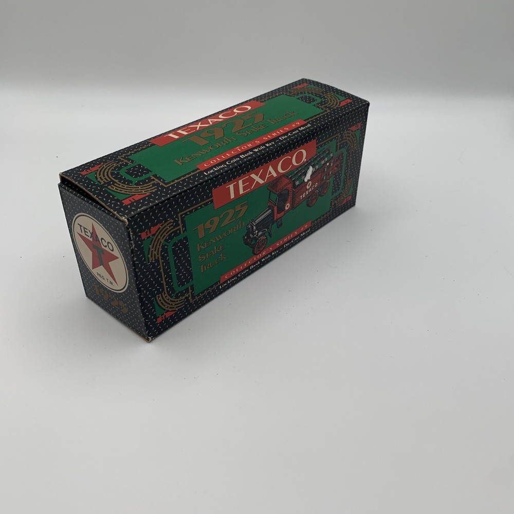 1992 Texaco ERTL DieCast Coin Bank: 1925 Kenworth Stake Truck. New In Box