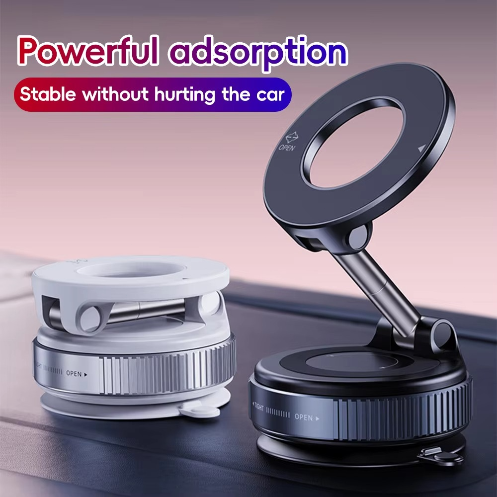 360° Adjustable Magnetic Vacuum Suction Cup Car Phone Holder Mount for MagSafe
