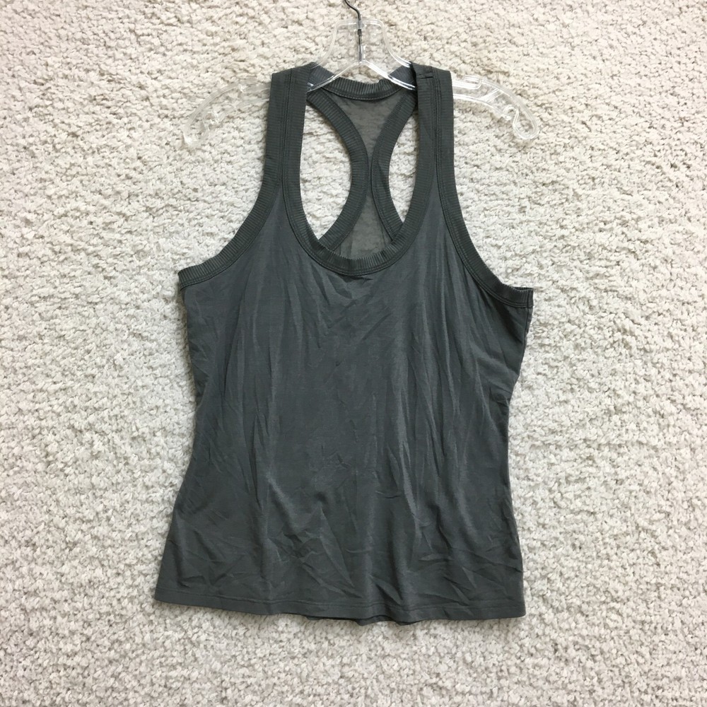 Athleta Tank Top Shirt Medium Adult Gray Racerback Sleeveless Athletic Womens M