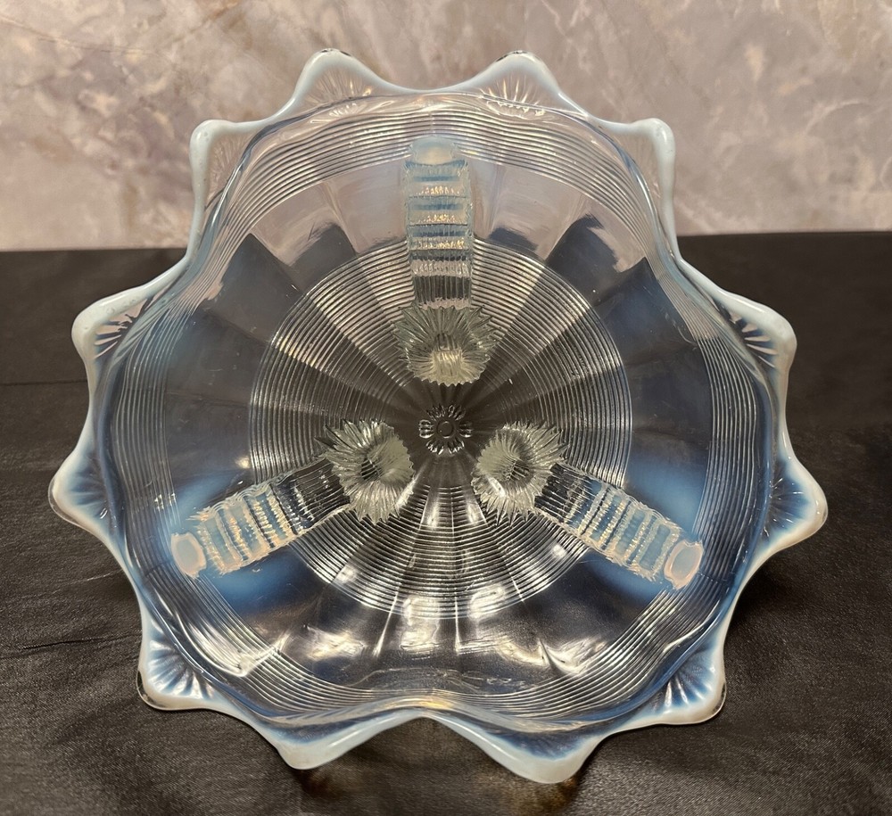 Vintage Northwood Alaska Opalescent 3-Footed Glass Art Bowl Dish Rare Collectible