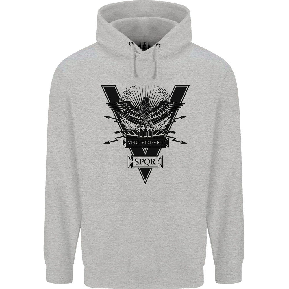 Gym Training Top Weightlifting SPQR Roman Mens 80% Cotton Hoodie