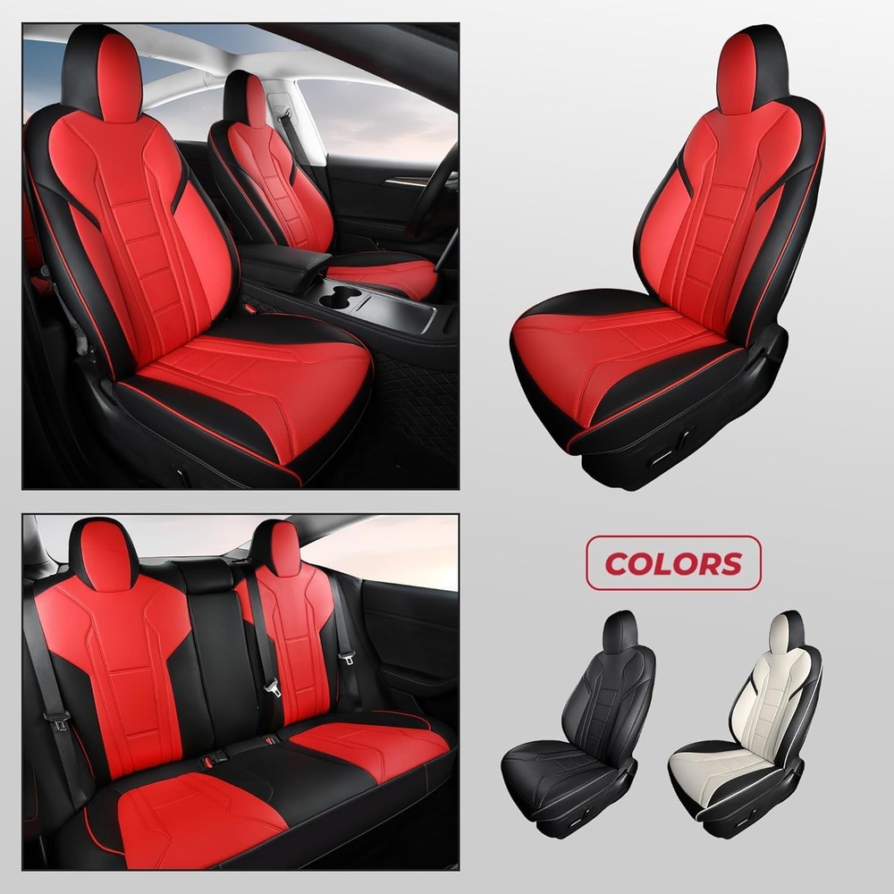 NEW#1 Customized Seat Cover Tesla Model 3 2023 2022 Model 3 2017-2023 Black Red