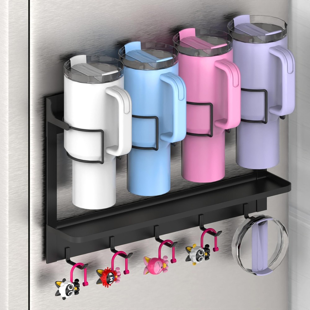 Magnetic Cup Storage Organizer Holder for Stanley 30/40 oz Tumbler,Strong Mag...