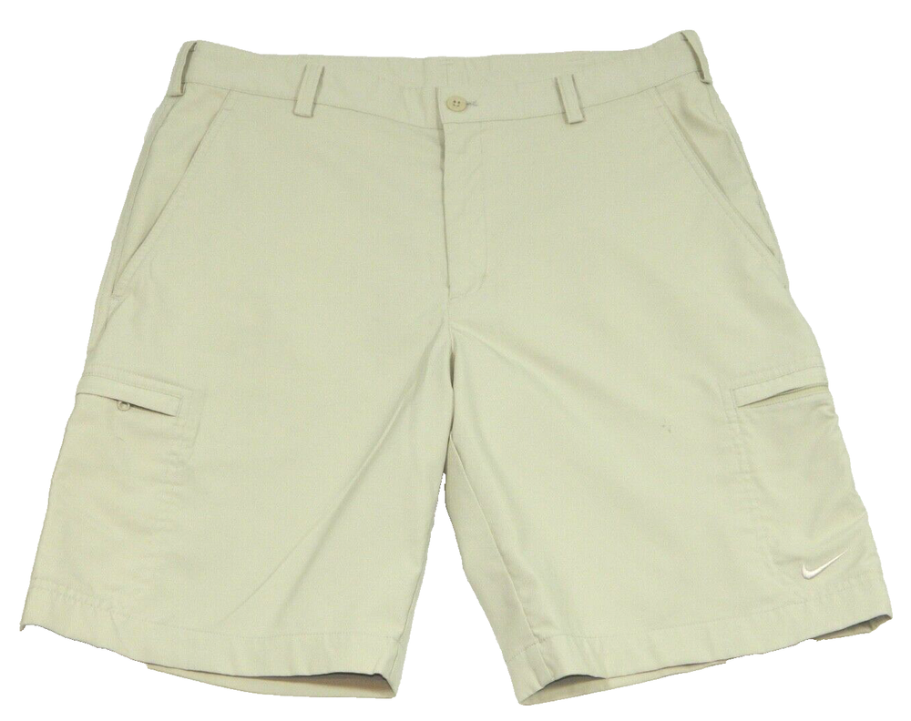 Men's Nike Shorts GOLF Dri-Fit Ivory Cargo Chino Tag & measured Size 32