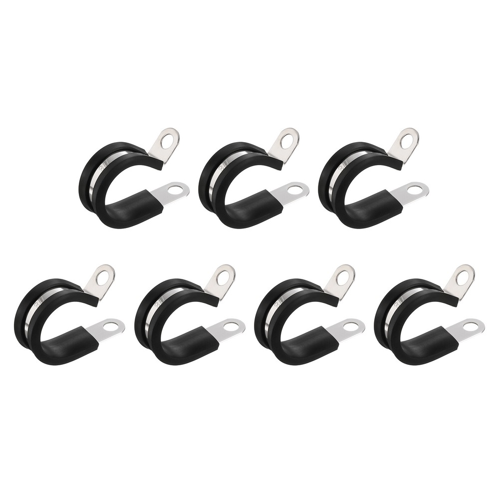 7pcs 7/8 Inch Stainless Steel Cable Clamps with Rubber Cushion Insulation