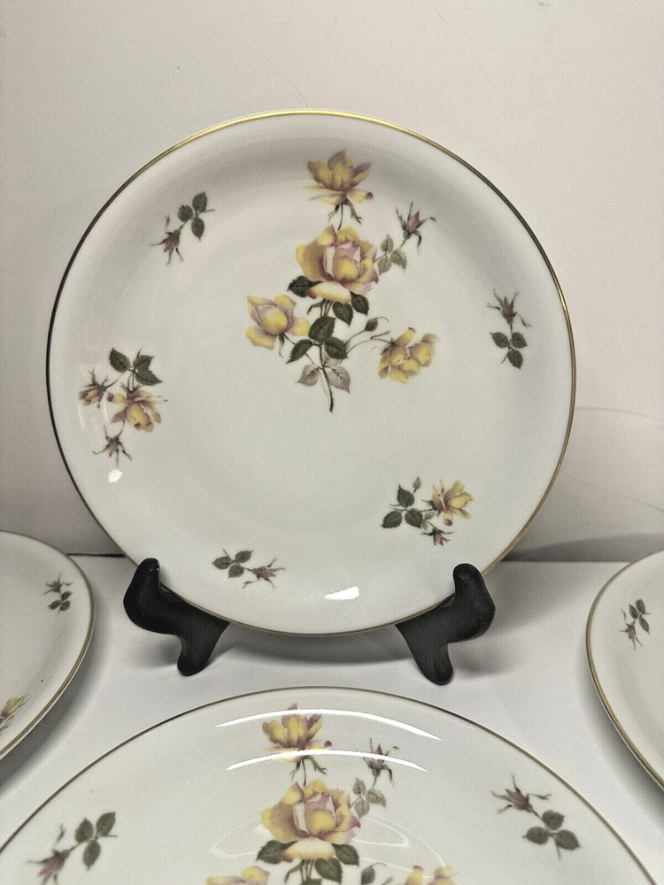 VTG Rosenthal Charlene Lunch Plate Aida Yellow Rose Selb Bavaria Germany 7 3/8