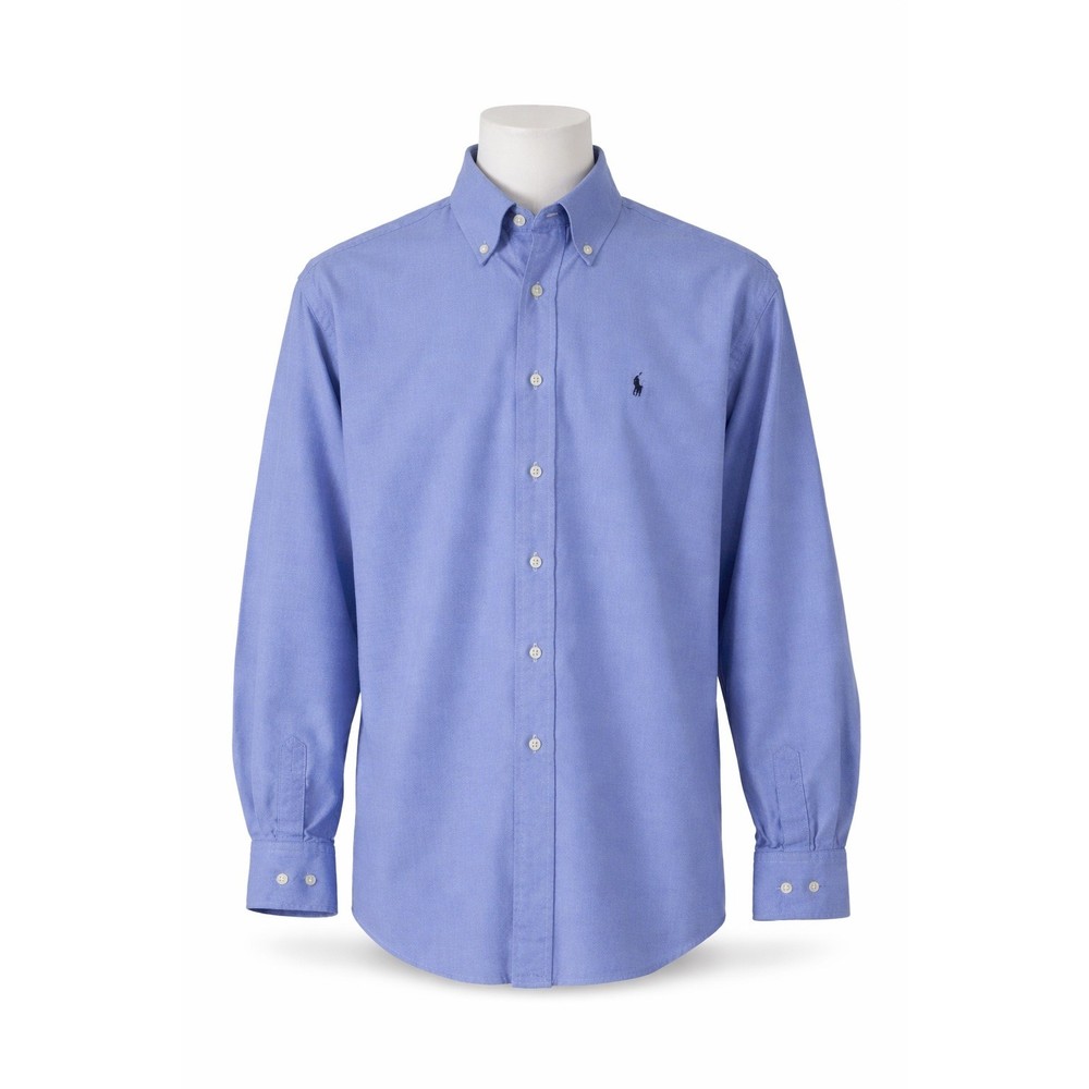 Ralph Lauren Yarmouth Shirt 16.5 34/35 Blue Cotton Pinpoint Oxford Long Sleeve