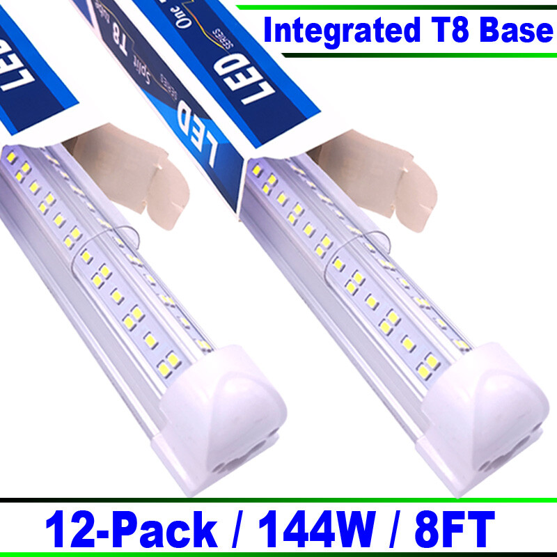 8 foot led shop lights 144w led Strip Lights 12PcS Tube Light led hotel Lights