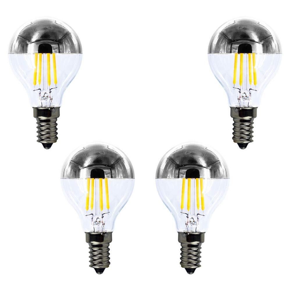 4 Pack of Dimmable G45 Edison LED Bulbs, Silver Tipped Vintage LED Filament B...