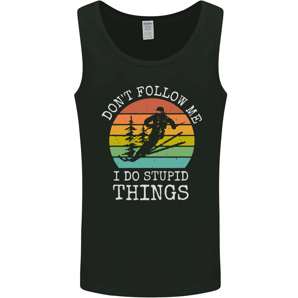 Skiing Dont Follow Me Ski Skier Funny Mens Vest Tank Top