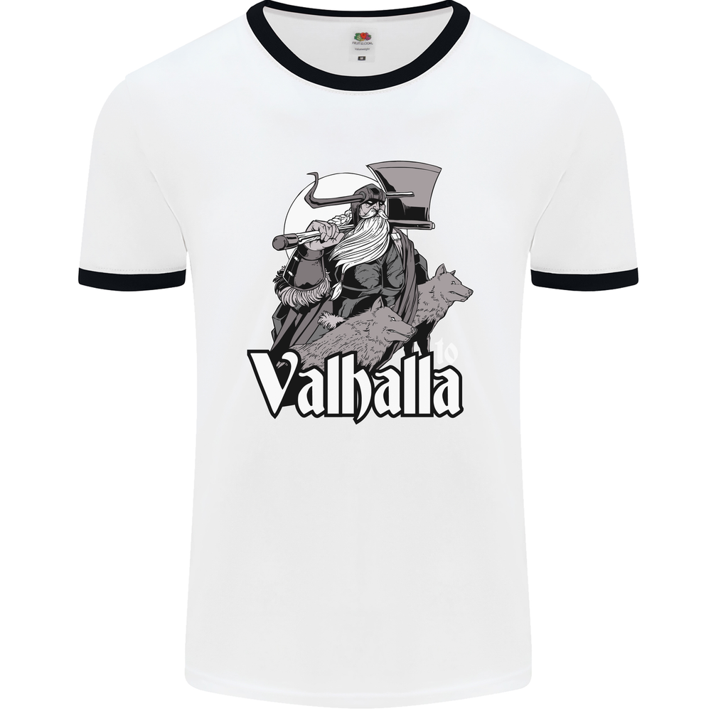 To Valhalla Viking Warrior Odin Mens Ringer T-Shirt