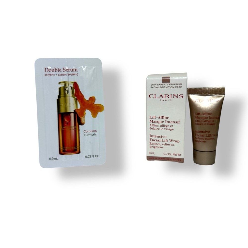 DUO Clarins Intensive Facial Lift Wrap 8mL Travel & Clarins Double Serum Sample