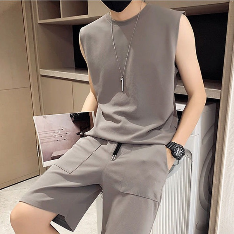 Breathable 2-Piece Men Summer Lounge Set for Home Comfort