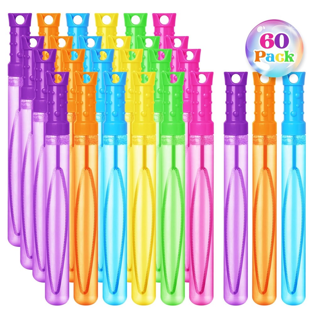 60PCS Bubble Wands for Kids,Bulk Bubble Wand for Kids Party Favor, Bubble Mak...