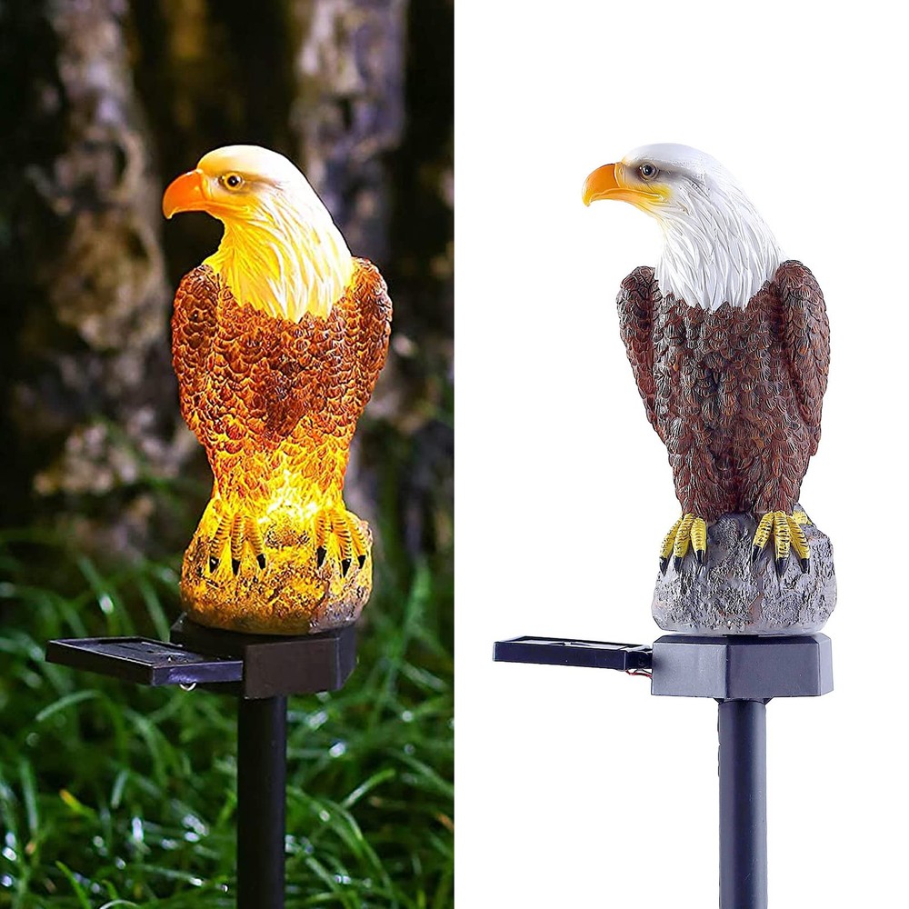 Eagle Figurine Garden Solar Stake Light Solar Eagle Lights Outdoor Decorative...