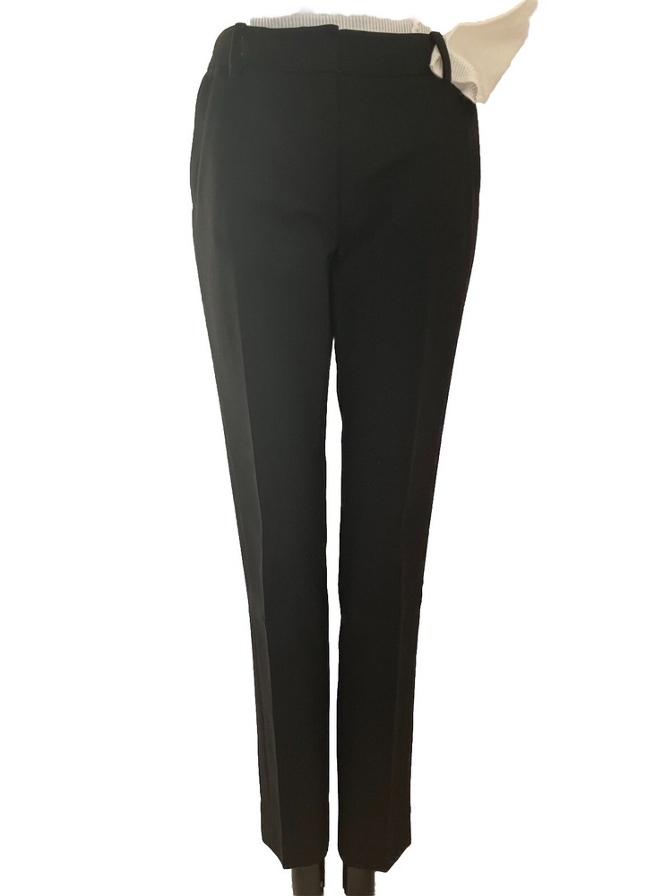 J CREW Black Flat Front WOOL Stretch UNLINED Pants trousers size: 4 Perfect!