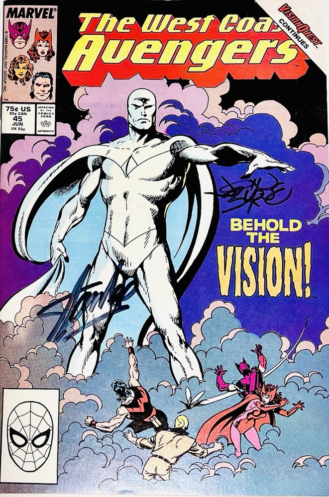 West Coast Avengers #45 1st White Vision Homage Cover Lee Byrne Signed Hi Grade
