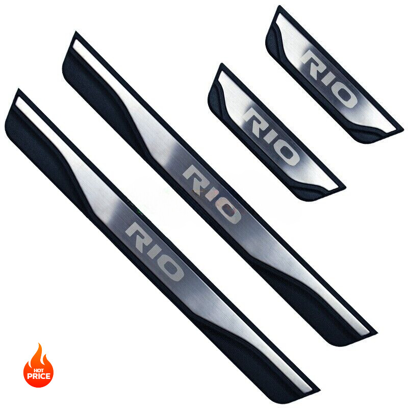 For Kia RIO Accessory 2024 Stainless Car Door Sill Scuff Plate Protector Cover