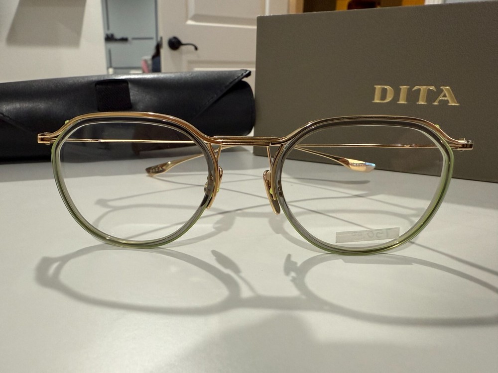 BRAND-NEW Dita DTX131-49-01-Z SCHEMA-TWO White Gold - Crystal Grey Eyeglasses