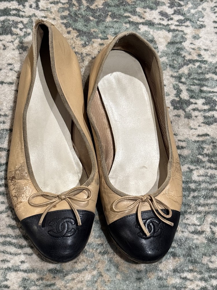 chanel ballet flats size 37.5