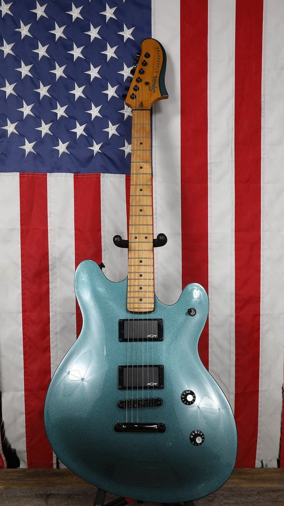 Squier Active Starcaster Electric Guitar in Gunmetal Metallic