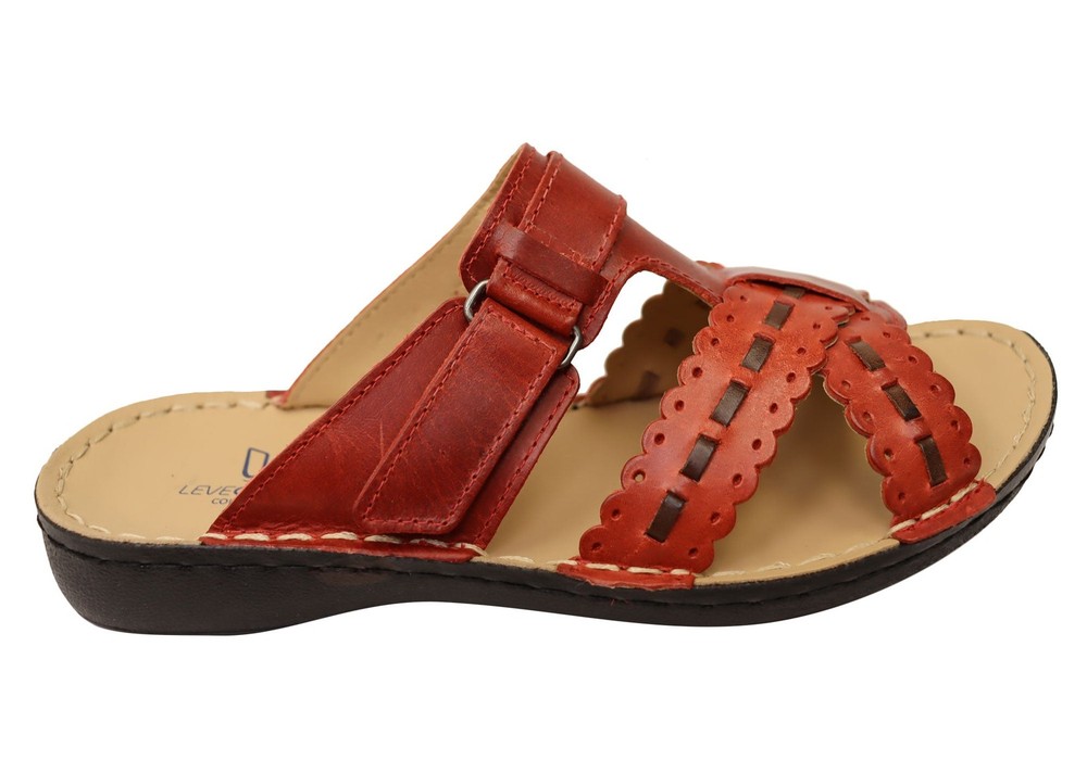 Levecomfort Lesley Womens Brazilian Leather Comfort Slides Sandals