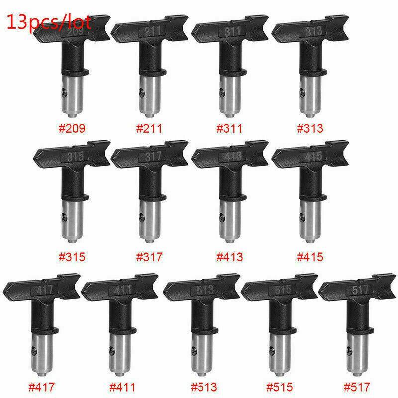 Complete Set of 13 Airless Gun Tip Nozzles for Paint Sprayers Series 211-517