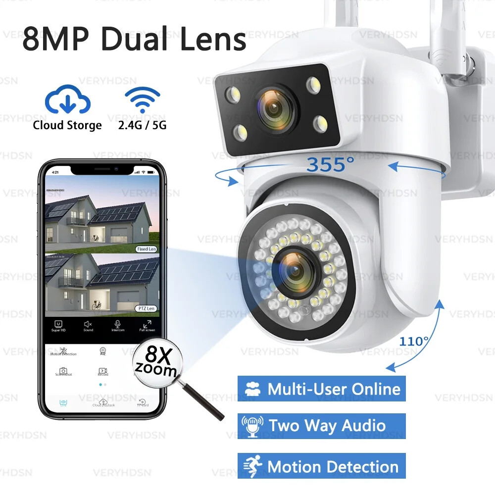 Wholesale Dual Lens IP CCTV Video Surveillance Camera with Auto Tracking Detection for Enhanced Security Monitoring