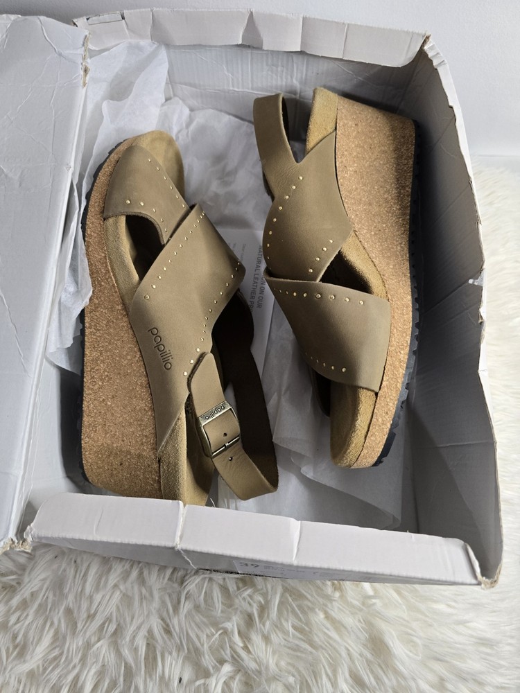 New in-Box Birkenstock Women's Samira Wedge Sandal Nubuck Mud Green -Select Size